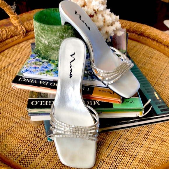 Nina Formal Beaded Slides - Picture 1 of 7